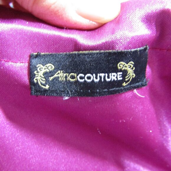 STRAPLESS Embellished L JEWELED Beaded Party Prom Mini Dress Magenta Cocktail - Picture 8 of 11